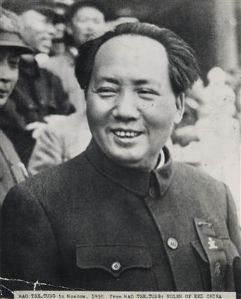 (CHINA) Binder with 10 rare photographs of the big three of China: Chou en Lai, Mao Zedong, and Zhu De of the Peoples Liberation Army